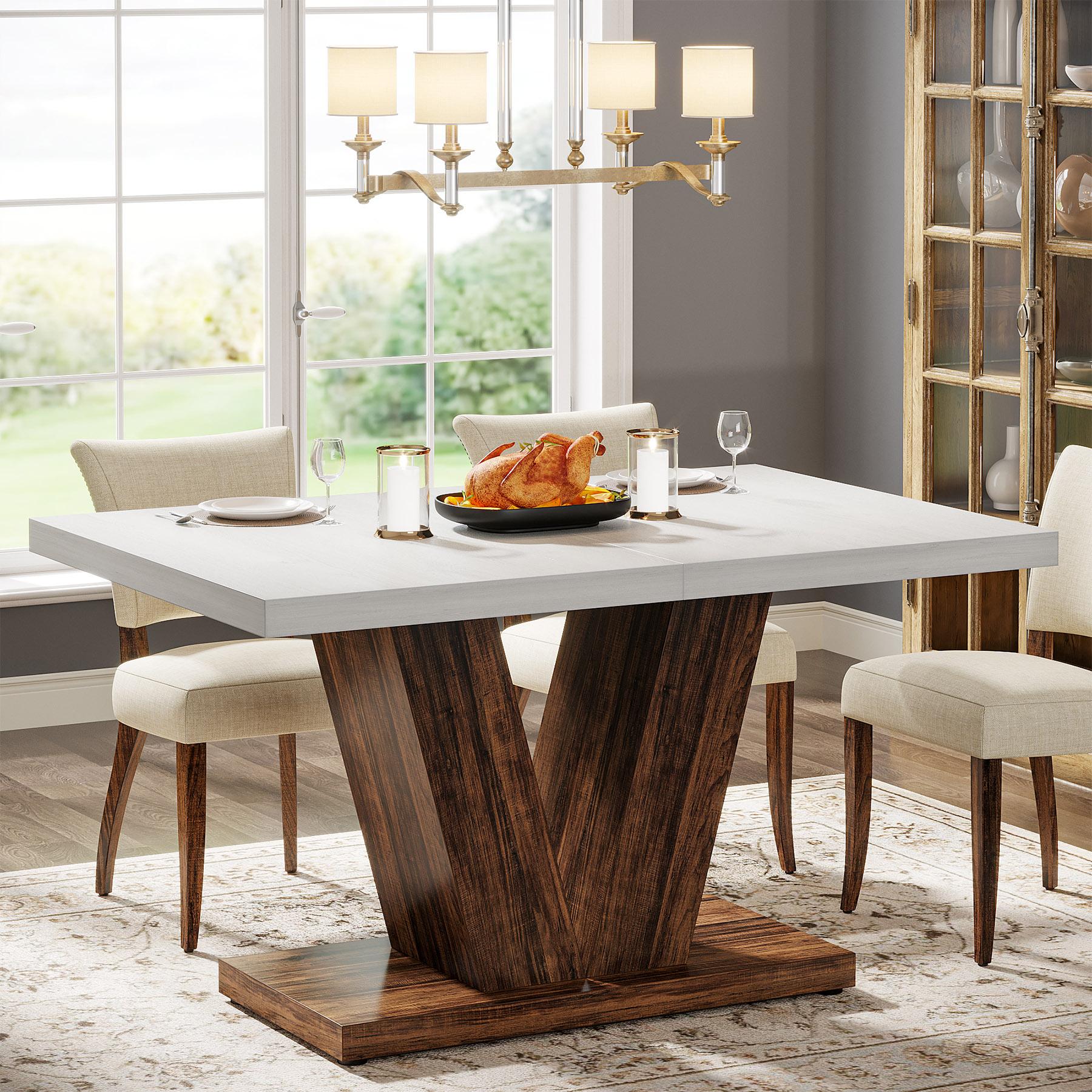 Tribesigns 47 In. Rectangular Dining Table for 4-6 People, Modern Kitchen Table for Dining Room, Kitchen, Living Room