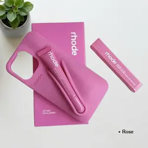 Aesthetic Silicone Lip Balm Holder Phone Case for iPhone 16 15 14 13 Pro Max Trendy Protective Makeup Makeup Cover