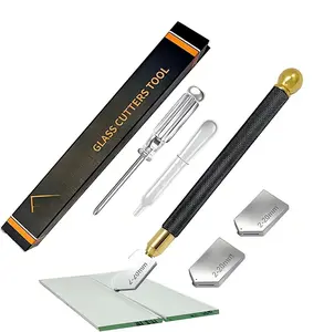 Glass Cutters Tools 2-20mm for Thick Glass Tiles Mirror Mosaic - Glass  Tool with Automatic Oil Feed, Glass  with  Handle and 3 Carbide Tips