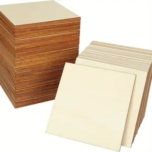 100 pieces of 3-inch square blank wood chips, used for DIY graffiti, hand-made projects, stamping, collage or making seasonal decorations, desktop identification cards or accompanying gift labels for weddings and holiday parties.