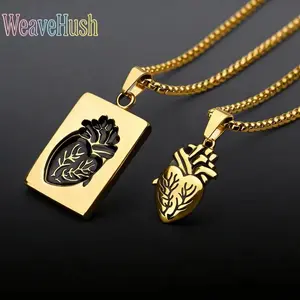 Couple Matching Heart Pendant Necklace Set, Trendy Unisex Rock Style Bead Chain Jewelry for Men & Women, Lightweight Statement Accessory Perfect for Daily Wear, Date Nights, Street Style, Anniversaries & Romantic Gift Giving