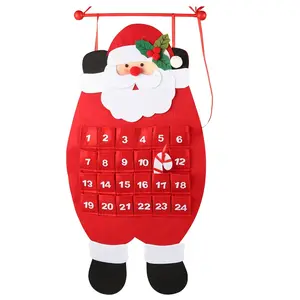 Santa Christmas Advent Calendar 2025, 3D Felt Hanging Advent Calendar Reusable Countdown  Christmas Calendar Christmas Decorations Ornaments