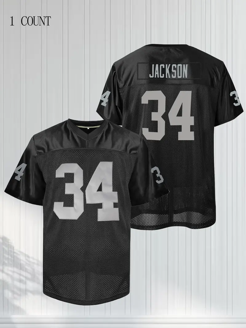 Men's 24 Black Letter Embroidered Las Vegas Football Jersey Loose Breathable Athletic Top Short Sleeve Pullover Sportswear Classic Retro Mesh Shirts For Adults Soccer Uniform Suitable for Street Wear Hip Hop Football Style Daily Party Training