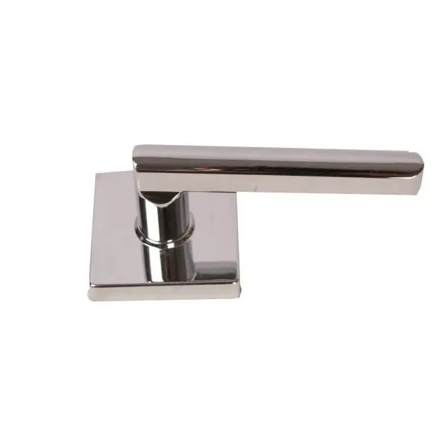 Onyx Lever with Square Rose Half Dummy Lockset Grade 3, Bright Chrome