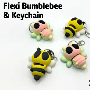 Bumblebee Keychain - Yellow and Black Bee Design Key Accessory