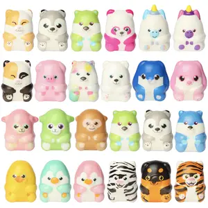 12/24 Pcs Animal Squishy Toys for Kids, Slow Rising Soft Squishy Squeeze Stress Relief Toys, Kawaii Jumbo Squishies Party Favors for Boys Girls Goodie Bag Stuffers, Pinata Stuffers,Carnival Prizes,Classroom Rewards