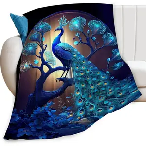 Peacock Blanket Throw gift, Blankets for Couch Sofa Stuff Decor Gifts Soft Cozy Fleece Plush Flannel Bedding for Lover Man Woman Adults