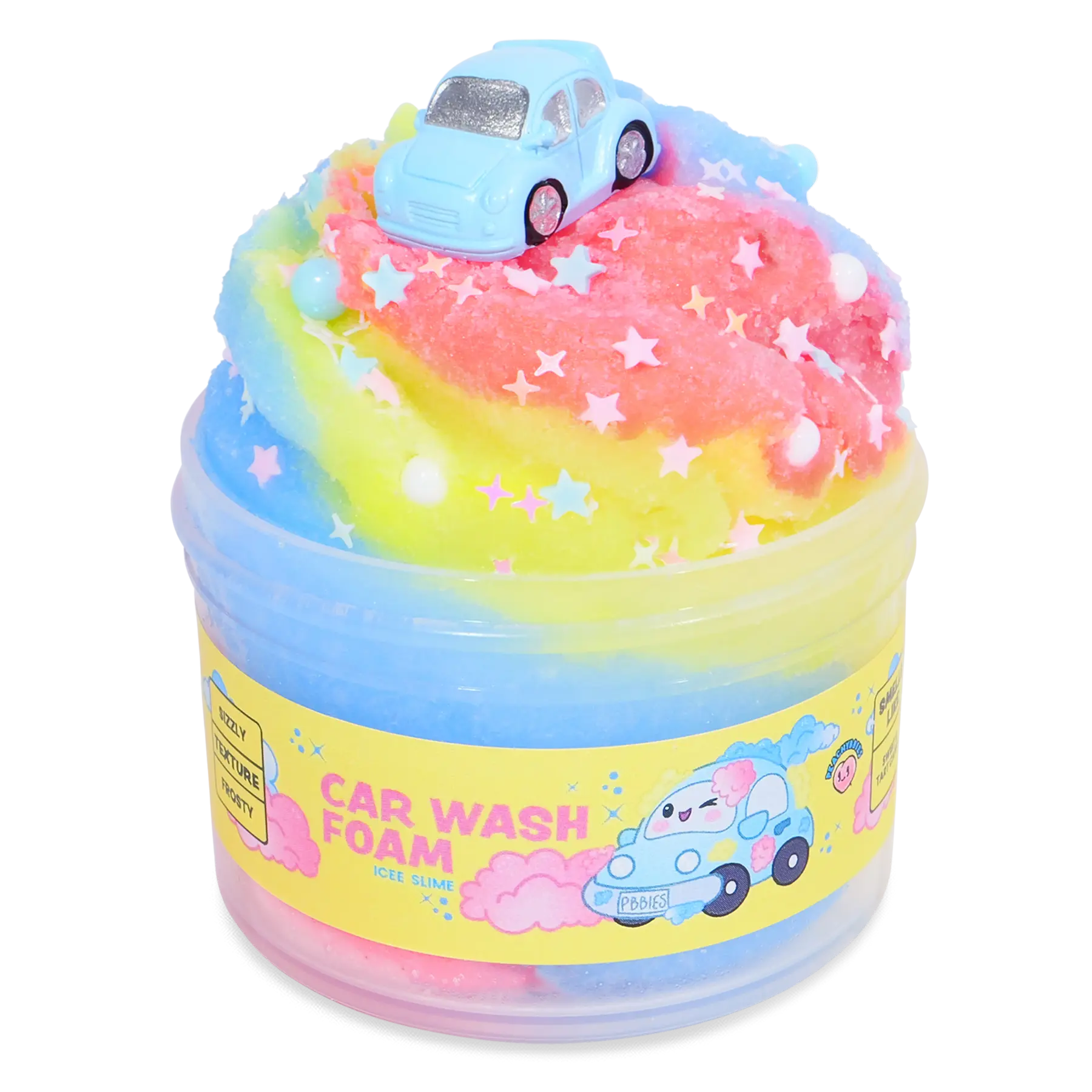 Peachybbies Car Wash Foam Icee Slime, Vibrant Colors, Candy Scent, Frosty Texture, Playful Toy for Adults