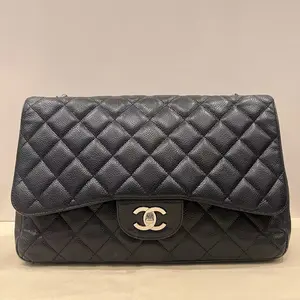 Pre-owned CHANEL Classic Single Flap Jumbo Caviar Bag|19919214