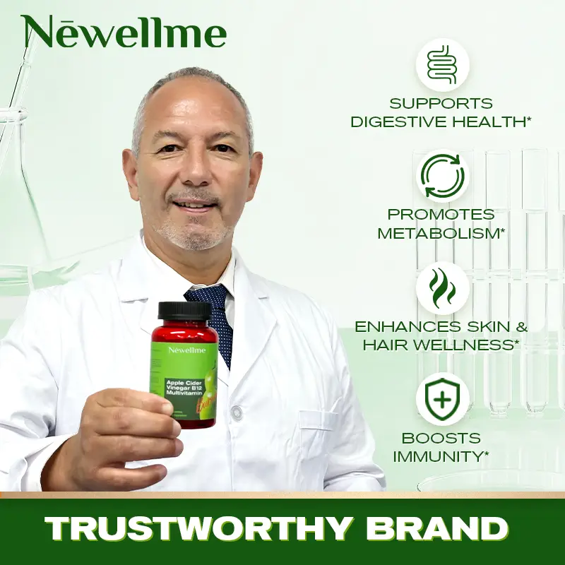 Newellme Apple Cider Vinegar Gummies: Energize, Promote Gut Health, Improve Digestion, Initiate Detox