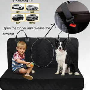 Dog Car Seat Cover, Waterproof & Scratch-Proof Backseat Protector with Mesh Window