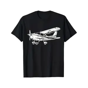 1pc Men's Vintage Aviation Graphic T-Shirt - Black with White Pilot Plane - Breathable Crew Neck Tee for Everyday & Formal Outfits - Lightweight Casual Shirt for Aviation Enthusiasts & Gifts, Outdoor Activities, Retro Design, Comfortable Fit, Short Sleeve