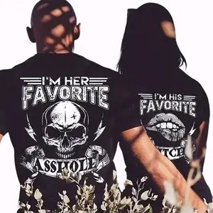 I'm Her Favorite A*/His Favorite B* Womenswear Clothing Couple Matching T-Shirt Pullover for Women for Men Unisex, Perfect Gift Anniversary Clothes