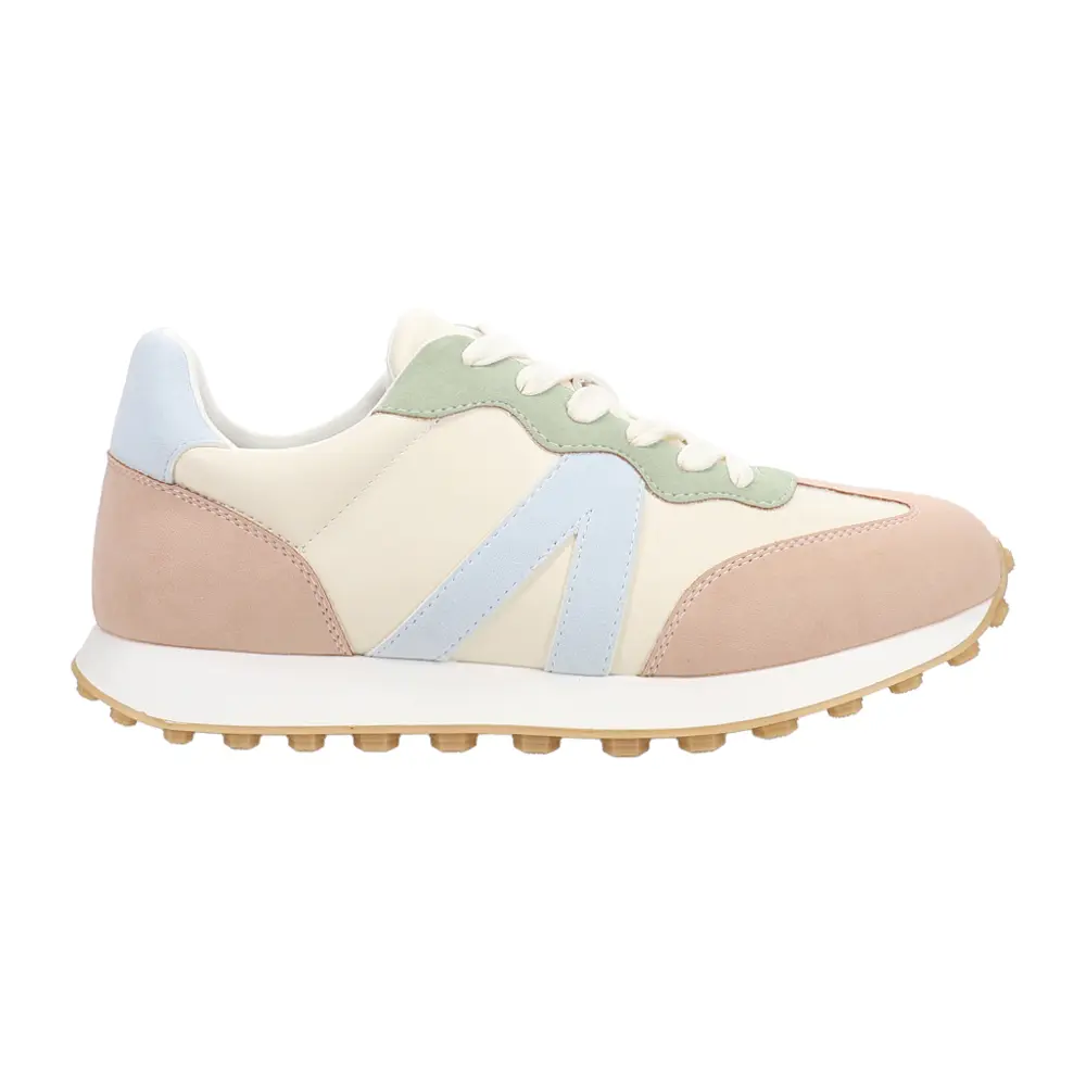 MIA Womens Race Lace Up Sneakers Shoes Casual - Beige