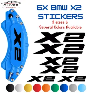 6x B-M-W X2 Brake Calipers Decal Stickers for Car