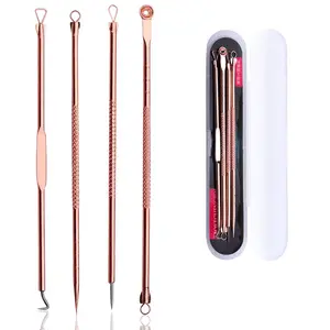 Rose Gold Acne Needle Set of Four Acne Needles Beauty Needles Beauty Tools 4-Piece Set Skincare Comfort