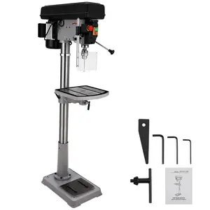 GARVEE 17-Inch Floor Drill Press with Swing-Away Safety Guard, 12 Amp 120V Pure Copper Motor, Variable Speed 200-3630 RPM, 0-45° Tilting Worktable, Ideal Tabletop Drilling Machine for Wood and Metal