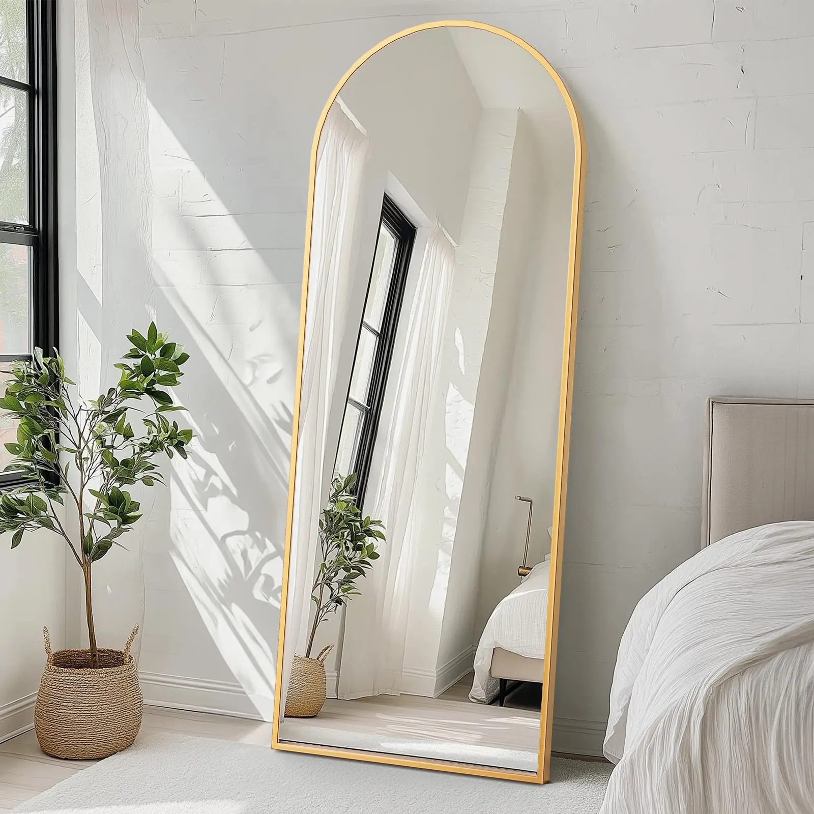 Sweet Furniture S - Full Length Mirror Floor Mirror Standing Hanging or Leaning Wall standing mirror home decor, Upgraded Nano Glass