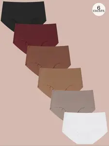 Women's Solid Color High Waisted Seamless Briefs, Soft Comfy Breathable Seamless Knicker for Daily Wear, Underwear for All Seasons, Seamless Undergarment