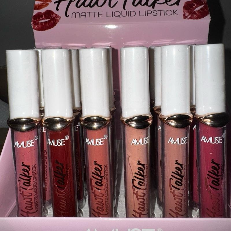 6 piece Velvet Matte Lipstick and Lip Gloss Set - Rich Color, Long-lasting Formula, Smooth Application, Perfect for Everyday Wear Makeup glossy Lip Glaze Set Glass Soft Silky Long-Lasting Lip Glaze lipgloss stick fall Cute Glass Lip Glaze Berry Pink