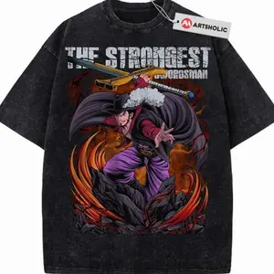 Dracule Mihawk Shirt, One Piece Shirt, Anime Shirt, Vintage T-Shirt , Graphic Tee, Unisex Fashion, Full Color, Full Size, For Men, For Women