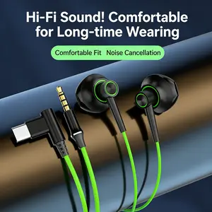 HIFI earphones, gaming earphones, computers, Android phones, universal 3.5 interface, Type-c-Mobile wired earphones Headphones for iPhone, Type C Wired Earbuds in-Ear Earphones 3.5 Connector Compatible with iPhone 17 16 15 Pro Max