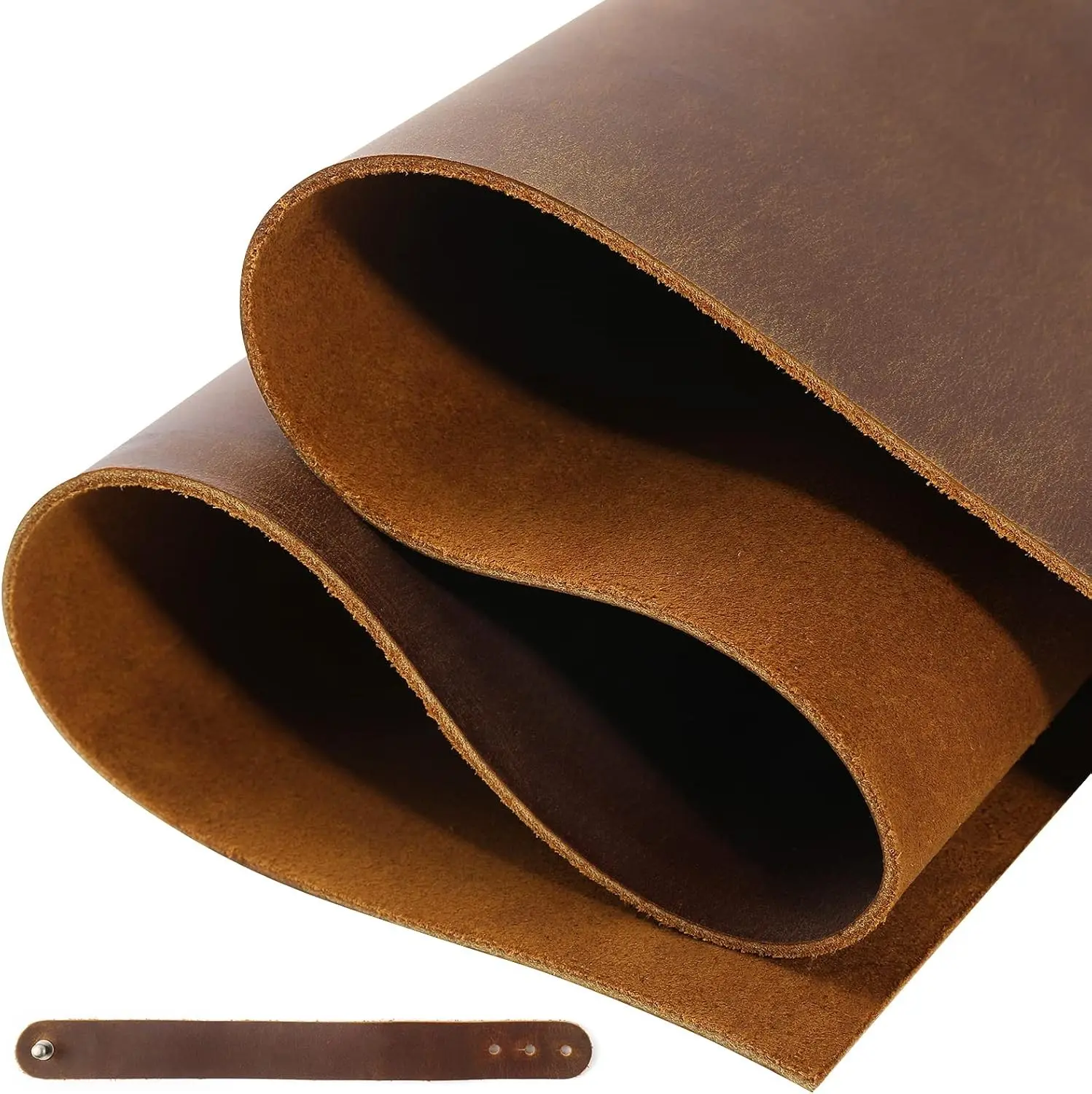 12''X24'' Genuine Leather Sheets for Crafts, Full Grain Tooling Leather, 2mm Thick Cowhide Square Leather Pieces, Dark Brown
