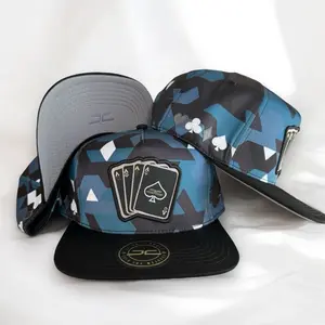 JC Hats Aqua Poker Snapback Adjustable Cap
