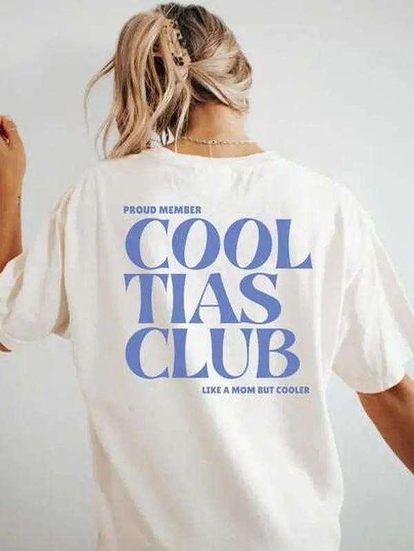 Cool Tías Club Shirt, Funny Tia T-Shirt, Mexican Aunt Tee, Latina Shirt, Gift For Tias | Round Neck Top, Machine Washable Regular Fit, Street Style Apparel, Medium Elasticity Fabric For Spring & Summer - Women's Fashion Clothing, Perfect Gift Idea