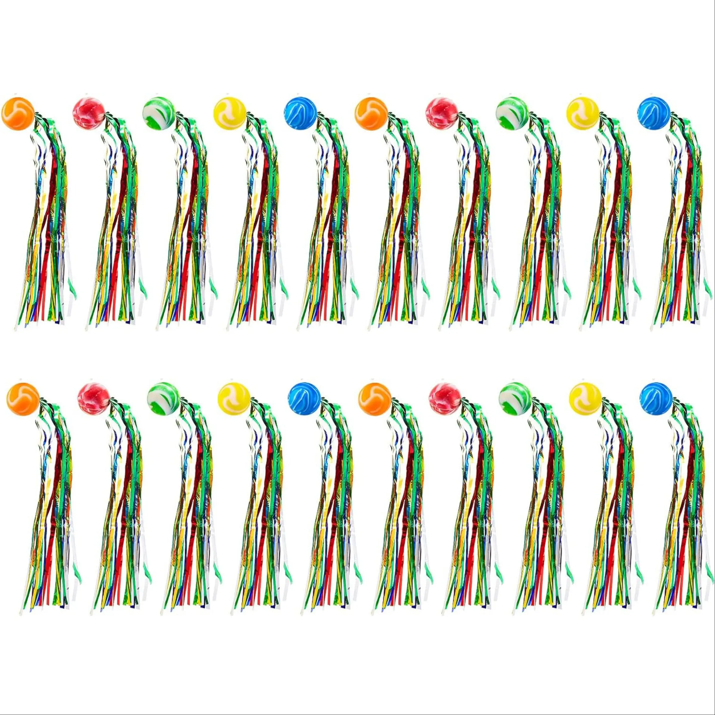 20-Pack Large Bouncy Super Balls with Color Bands, Perfect Birthday Party Gifts, Filler Bags, Party Bag Fillers, Random Colors, Christmas & Halloween Presents, Party Favors Assortment, Colorful