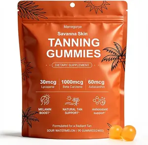 Savanna Skin Tanning Gummies – Tanning Gummies for Women – Astaxanthin, Beta-Carotene, Lycopene & Vitamins C&E – Vegan, Gluten-Free, Sour Watermelon – Radiant Skin & Natural Bronze Glow – 90 Gummies