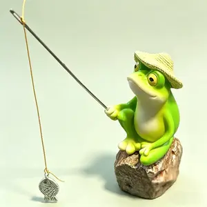 Outdoor Garden Decor Resin Frog Statue, Fish Pond Rockery Ornament, Creative Landscape Sculpture, Garden Sculptures Statues, Perfect Holiday Decoration
