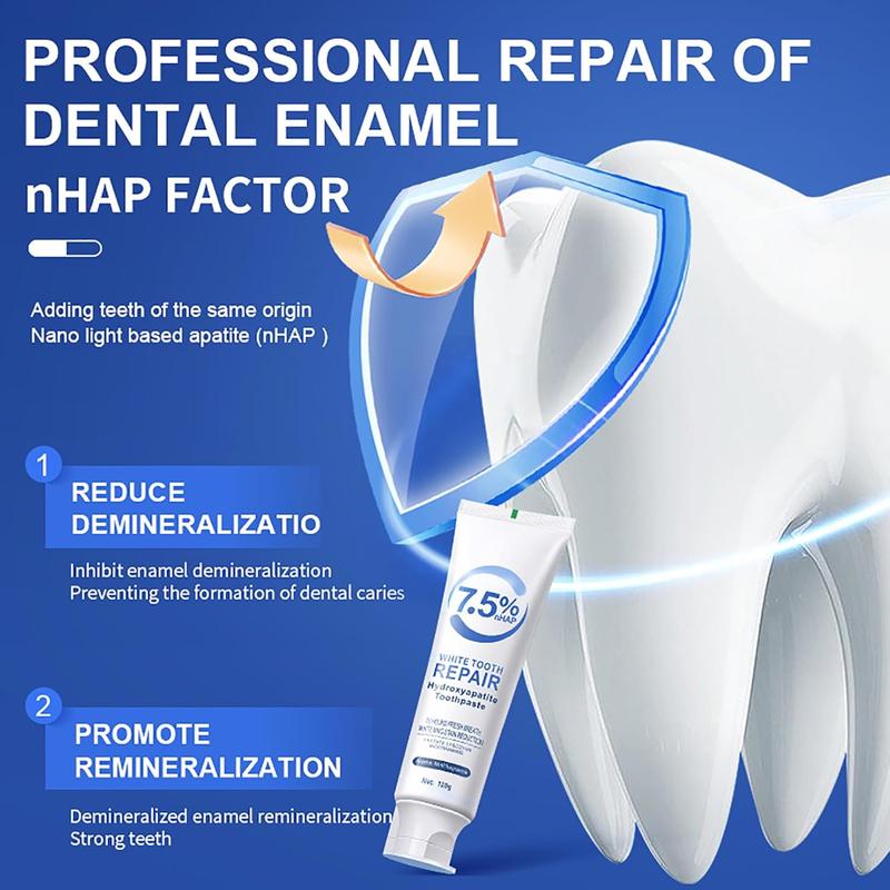 3 PCS 7.5% Hydroxyapatite Toothpaste,Gentle and Effective Formula,Fresh Mint Flavor, for Sensitive Teeth,Deep Cleansing Toothpaste