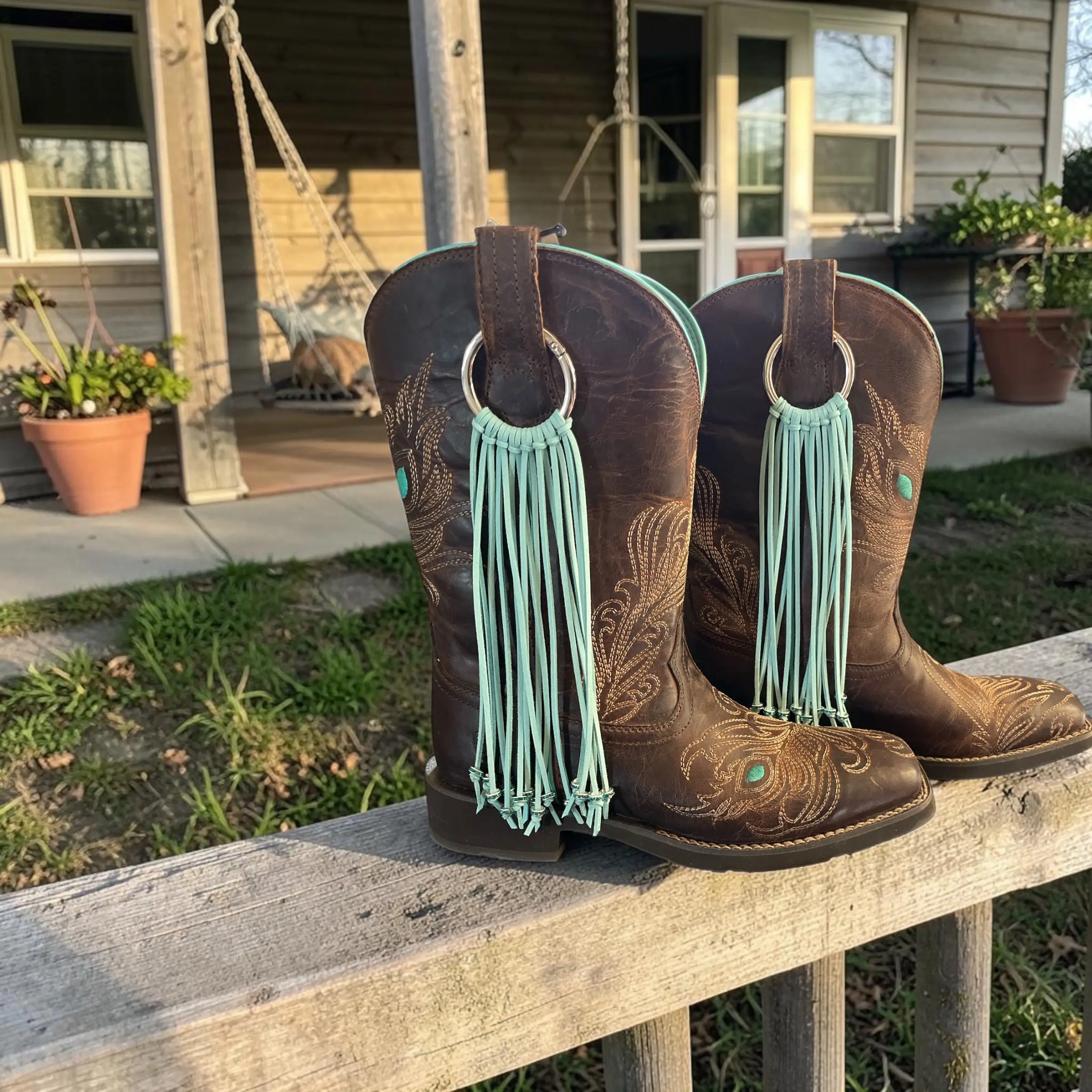 Turquoise Boot Fringe
