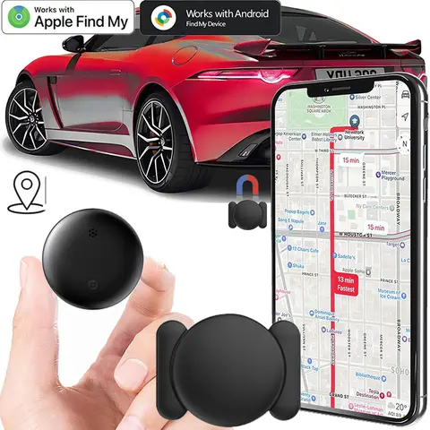 Compact Cordless Magnetic Hidden GPS Tracker (4pcs Options) - Built-in Batteries, Bluetooth Compatible, Necklace-Compatible, App-Enabled for iOS & Android, Magnetic Mount, Car/Keys Use, Cells Support, Custom Points of Interest, No Subscription Fees