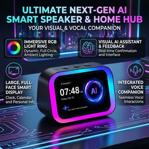 High-Quality Hi-Fi Stereo Speaker, AI Voice Control, Bullet Screen, Lyrics Display, Alarm Clock, Weather Update, Supports Making and Answering Calls
