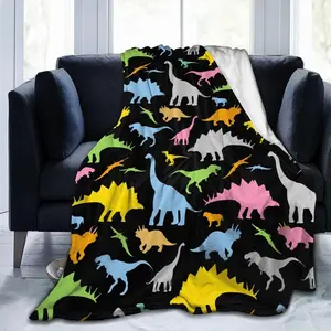 Cartoon Dino Dinosaur Blanket Soft Lightweight Throw Blankets Cozy Flannel Bed Throws for Sofa Couch Travel Home Room Bedroom Decor Gifts for Girls Boys Kids Adults