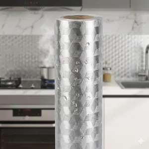 Self-Adhesive Kitchen Backsplash sticker, Oil-Proof Waterproof Heat-Resistant Countertop Film. Easy Peel & Stick for Drawers Cabinets, Textured Design No Residue, Quick Wall Makeover Anti-Grease Decor