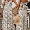 Women's All Over Print Jumpsuit, 1 Count Elegant Casual Bohemian Boho Style Sleeveless High Waist Cami Spaghetti Strap Jumpsuit for Summer, Women's Jumpsuit for Beach Holiday, Casual Summer Jumpsuits, Hippie Summer Jumpsuit