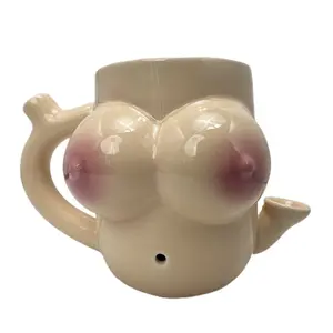 Ceramic Pipe Shaped Coffee Mug 10 Ounce Durable Unique Design for Wake and Bake Rituals Perfect for Coffee Lovers