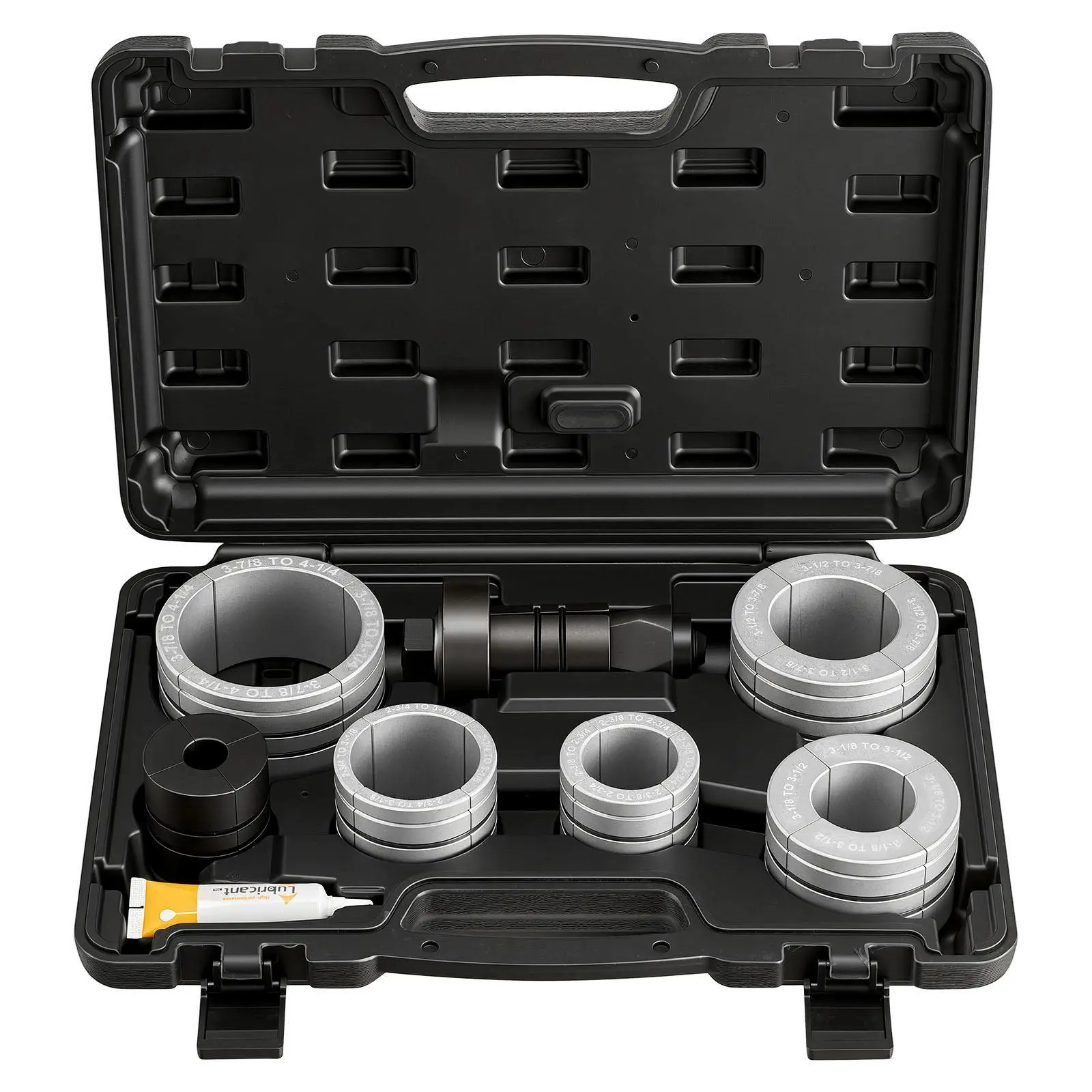 VEVOR Exhaust Pipe Expander Tool Kit, 1-5/8" to 4-1/4" Exhaust Pipe Stretcher, Muffler Pipes Spreader with 7 Heavy-Duty Collects & Storage Case, Automotive Car Tool Kit for Tailpipes Tubes,toolupgrade