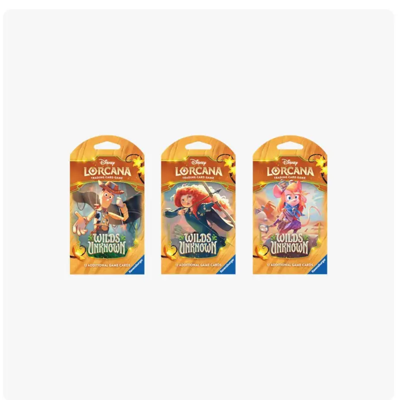 Disney Lorcana: Wilds Unknown Sleeved Booster Pack Art Bundle [Set of 3] - Wilds Unknown (12)