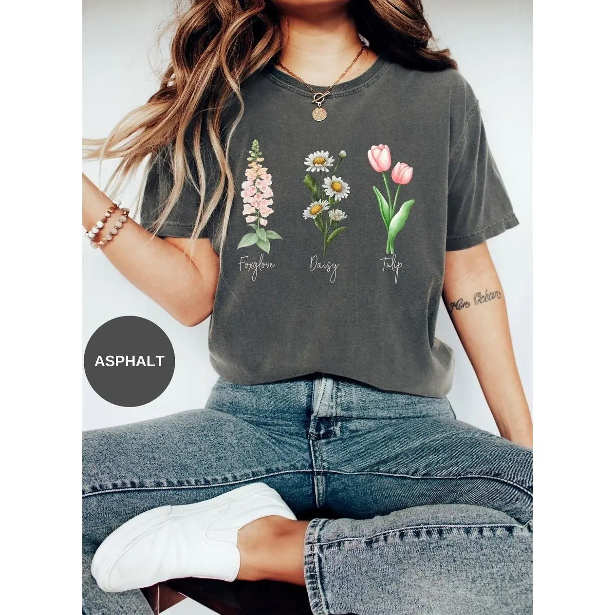 Floral 'Protest & Political' Graphic Tee - Aesthetic Statement Apparel, Minimalist Typography Shirt for Modern Social Expression