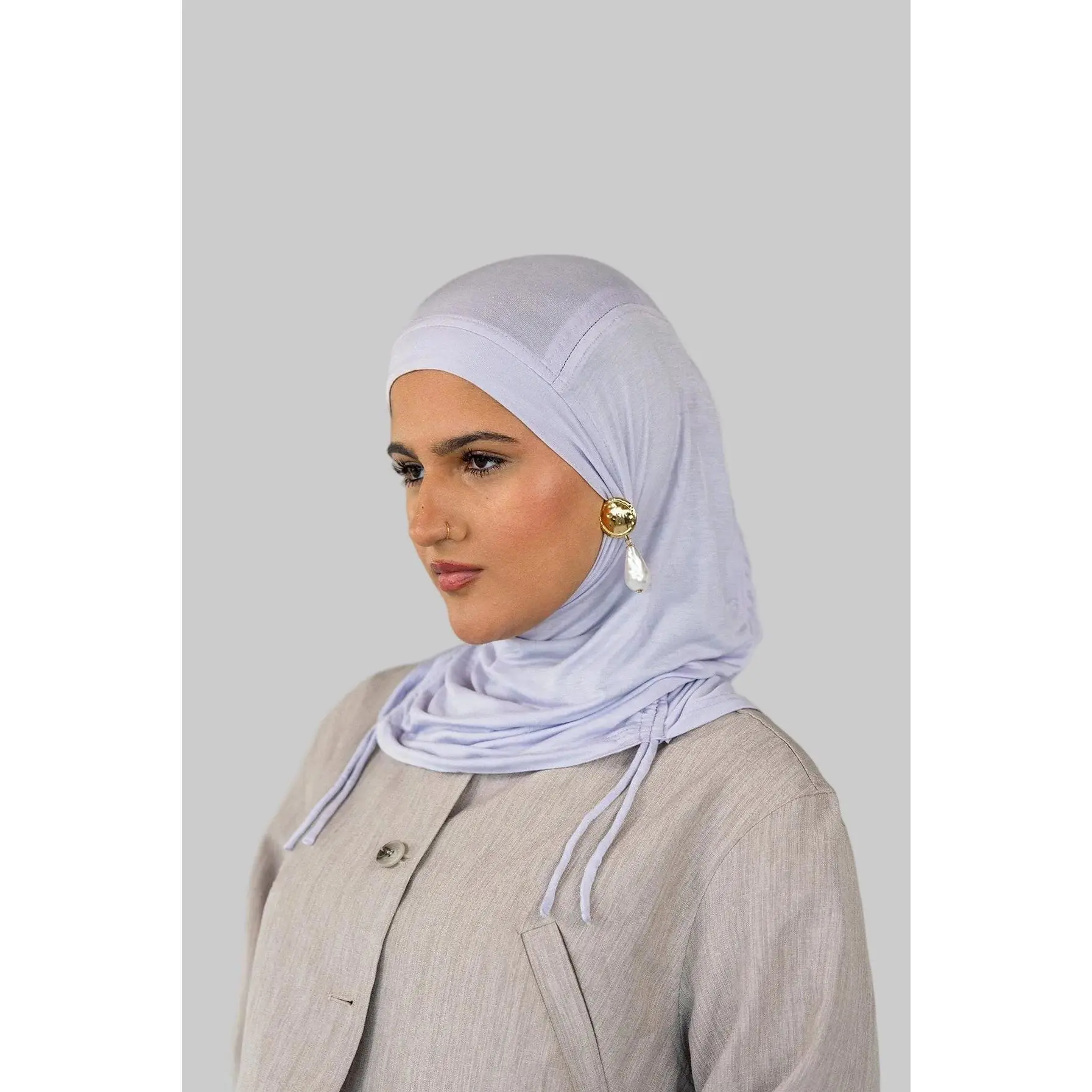 VELA Modest Instant Hijab - OneSize Elastane-Modal Fabric, Gentle Ruching, Breathable, Featherlight Drape, Wrinkle-Resistant, Instant Wear, All-Day Elegance