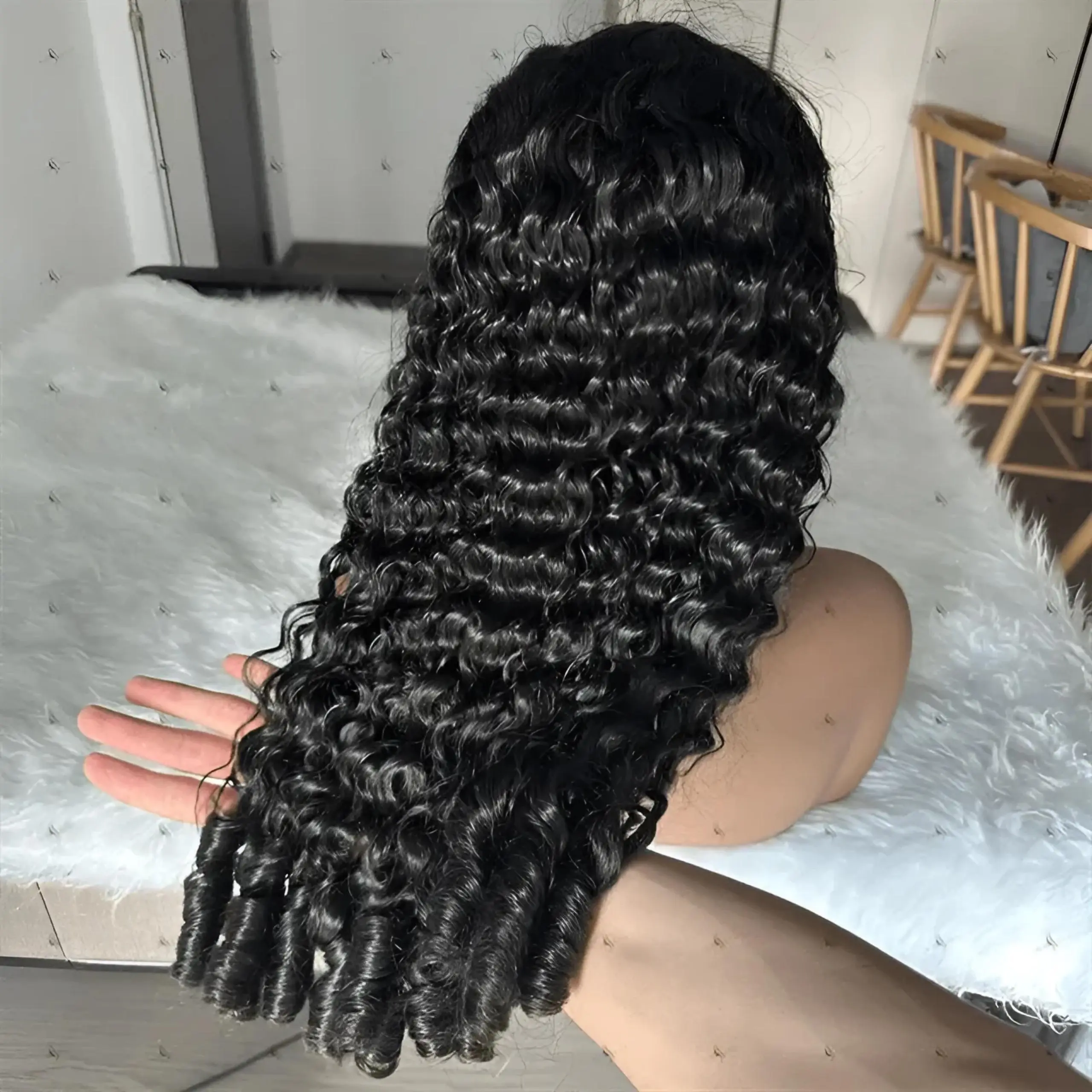 Lemoda 13x6 Burmese Curly Wig Human Hair 200 Density 13x6 Curly Lace Frontal Wigs Human Hair HD Transparent Lace Wig Pre Plucked 15A Burmese Virgin Human Hair Wigs for Women summerwins