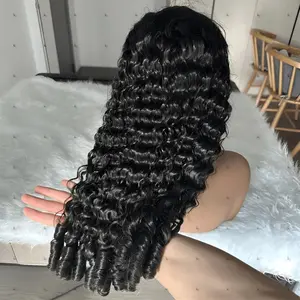 Lemoda 13x6 Burmese Curly Wig Human Hair 200 Density 13x6 Curly Lace Frontal Wigs Human Hair HD Transparent Lace Wig Pre Plucked 15A Burmese Virgin Human Hair Wigs for Women