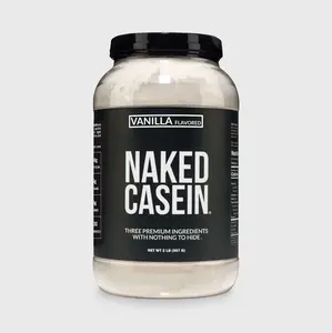 Naked Casein Vanilla Flavored - Premium Micellar Casein Protein Powder with Organic Coconut Sugar - 2 LB - Sourced from US Farms - 26g Protein, 5g sugar, 6g Carbs - For Muscle Recovery - Slow Digesting - Only 3 Ingredient