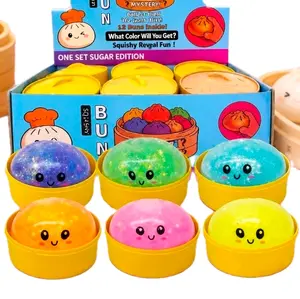 Squishy Glitter Dumpling Stress Toy, Soft Fidget Toy for Kids and Teens