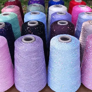 Sequin Tencel Lace Weight Yarn — Silky Tencel Lyocell Sparkle Knitting & Crochet Yarn on Cones