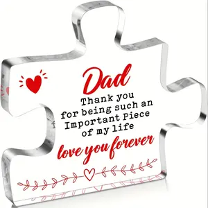 Acrylic Puzzle Shaped Ornament, Funny Gifts for Dad from Daughter Son Wife, Desk Decor Sign, Birthday Gift, Fathers Day Gift